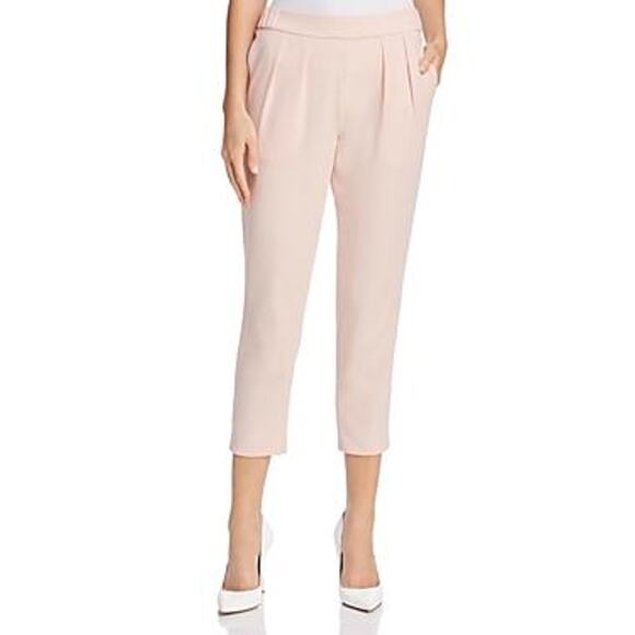 Ramy Brook Kailey Straight-Leg Ankle Pants S Mid Rise Elastic Waist Pink NWD
